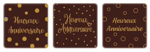 [08054904] 2067007 CARRÉ HEUREUX ANNIVERSAIRE 5X5CM 75PCS