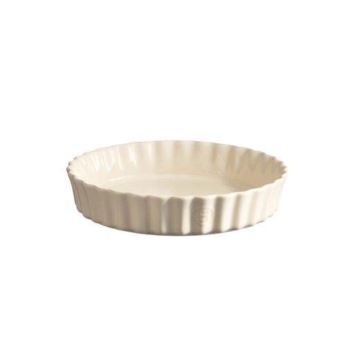 [57690009] EMILE HENRY ROUND FLUTED CLAY PAN 24CM 1.15L - WHITE