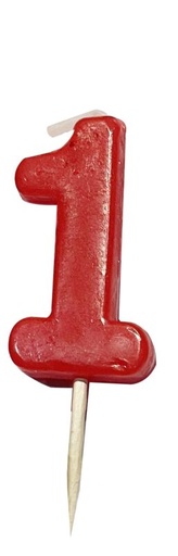 [53503311] *RUPTURE FIN-FEVRIER* BOUGIE CHIFFRE PM PIC ROUGE N°1 12 PCES 