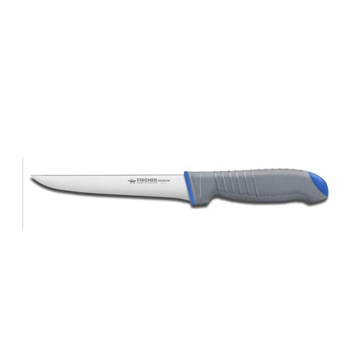 [50408738] FISCHER STRAIGHT BACK BONING KNIFE 14CM BLUE BI-MATERIAL HANDLE 78015-14GB