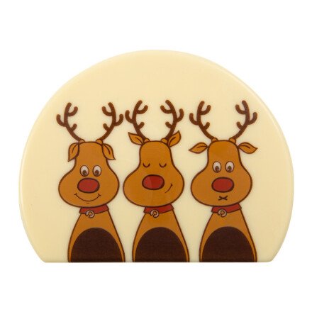 [08054402] 2015555 EMBOUT DE BUCHE 3 CERFS CHOCOLAT 10X8CM 40 PIÈCES ***S/CD***