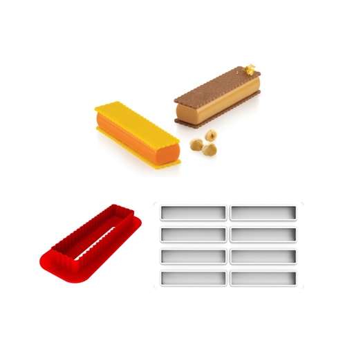 [51661576] SILIKOMART SILICONE MOLD SWEET RECTANGLE 85 12.8X3.3CM H2.1CM
