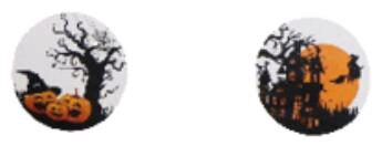 [60700564] AUTOCOLLANT HALLOWEEN SCENE PM 40MM FEUILLE DE 24 PCES