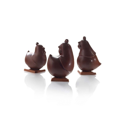[08058268] 088251 PCB MOLDS HAPPY CHICKEN TRIO FOR 12 PIECES 3 DESIGNS 24PCS ***S/CDE***