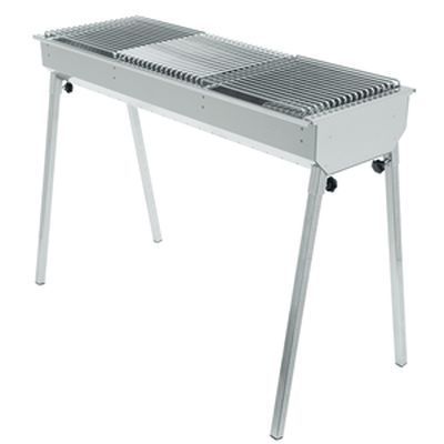 [57660982] HENDI CHARCOAL BARBECUE RESTO 113X38XHT76CM3 CHROME GRILLS 34.5