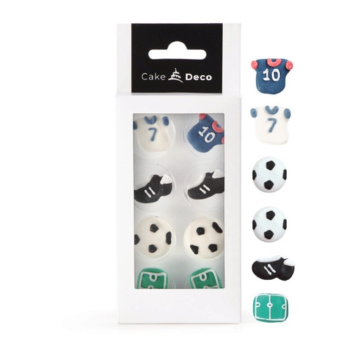 [08054163] 1039301 2D SUIKER VOETBAL DECORATIE Ø 25MM 8 STUKS
