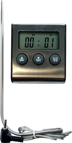 [52902043] ALLA DIGITAL OVEN THERMOMETER WITH STAINLESS STEEL PROBE 18CM - 50° + 300° TIMER, CHRONOGRAPH AND ALARM