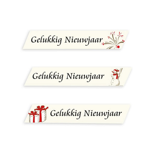 [08030445] 1053108 08 PARALLLELOGRAM GELUKKIG NIEUWJAAR 5X1CM360PCS ***S/CD***
