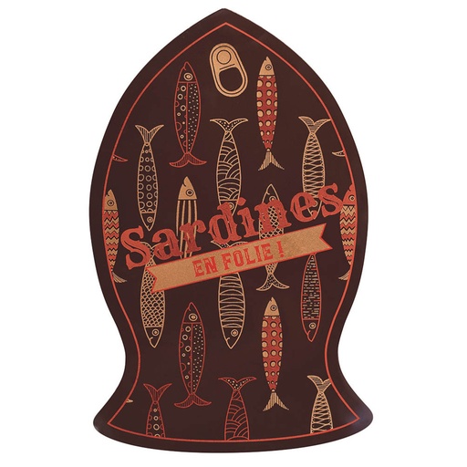 [08058298] 088167 PCB BEDRUKTE VELLEN GEKKE SARDINES VOOR VISTABELLEN 10ST ***S/CDE***