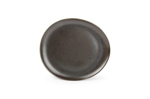 [60251203] F2D BLACK CERES OVALIZED FLAT PLATE 25X23CM - 604598