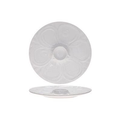 [57658097] C& T ASSIETTE HUITRES 6P PORCELAINE 28.5CM