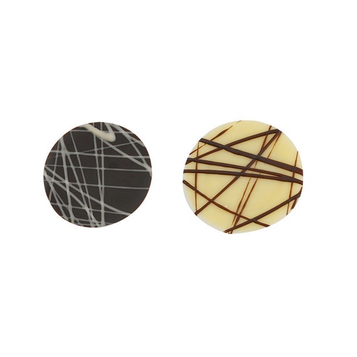 [08080412] 1030101 ROND FONDANT ET BLANC AVEC LIGNES 560PCES ***S/CDE***