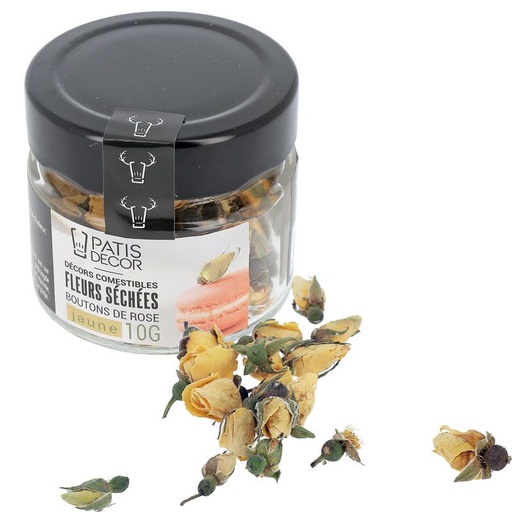 [08075542] FLEURS SECHEES BOUTONS DE ROSE JAUNE 10G