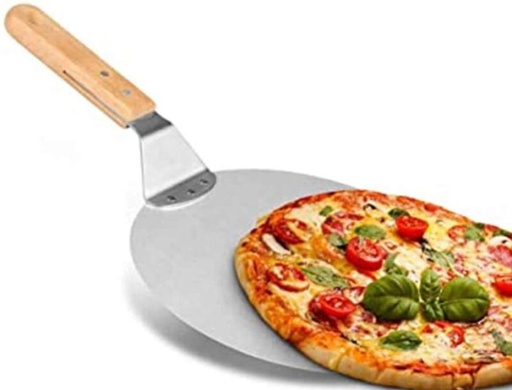 [57690083] PATISSE PIZZASCHEP ROESTVRIJ STAAL 26CM HOUTEN STEEL KORT-HUISHOUDELIJK