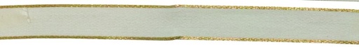[62210020] CELESTE WIT LINT MET GOUDEN RAND 25 MM X 15 M