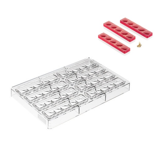 [51661518] SILIKOMART MOULE A PRALINES TRITAN CH035 TESORO B 8EMP 12X2,5CM H1,2CM