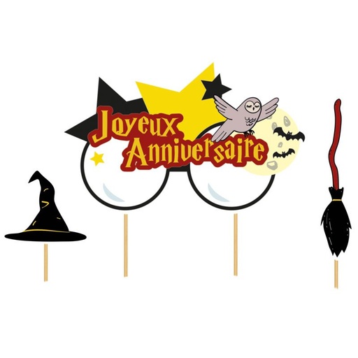 [08075563] CAKE TOPPER HAPPY BIRTHDAY WIZARD 3PCS