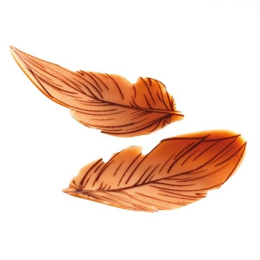 [08056865] 060911 PCB PETITES PLUMES COURBÉES CBC 4X1,9 CM 160PCES ***S/CD***