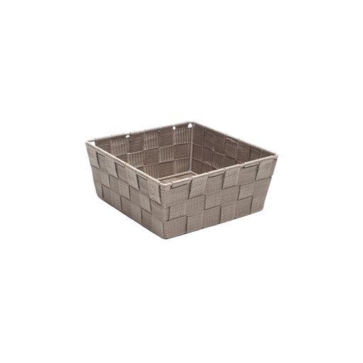 [60700784] KLEIN VIERKANT TAUPE TOUWMANDJE 20X20XH8CM