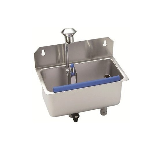 [60251080] STOCKEL RVS SPOELBAK 22X12.3X26.5CM WANDMONTAGE MET DOUCHE - 3 KLEMMEN MODEL 15/16