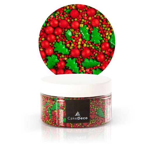 [08054158] *FF*1039241 MIX NOEL SAPIN ROUGE/VERT EN SUCRE  100G