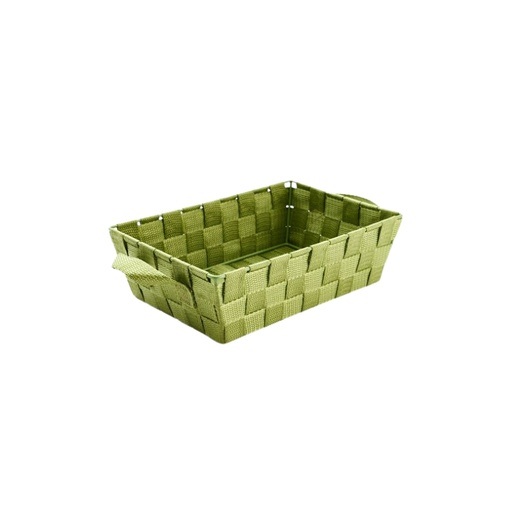 [60700789] RECHTHOEKIGE MAND SM GROEN TOUW 28X19XH8CM