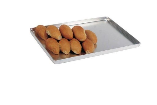 [53202048] PLATEAU ALU MAT ARGENT 60X40H1CM BORD PLISSE 90°