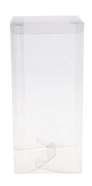 [60700018] TRANSPARENT BOX 100X100X220MM + 1 KRAFT BASE + 2 LIDS PACK OF 25 PCES