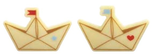 [08057005] 061160 PCB KLEINE BOOTJES CB 2 ONTWERPEN 4X2.6 CM 105 STUKS ***S/CD***