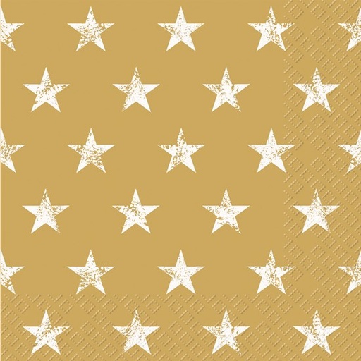 [60700756] STEWO SERVIETTE 33X33CM OR ET ETOILES PAQUET DE 20PCES