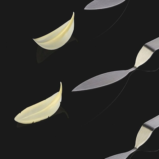 [70408806] STAINLESS STEEL SPOON DECORATED WITH FEATHER LEAF "L" 100X24MM