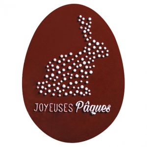 [08056886] 060938 PCB CN EGGS WITH JOYEUSES PÂQUES RELIEF 5X3.7 CM 64PCS ***S/CD***