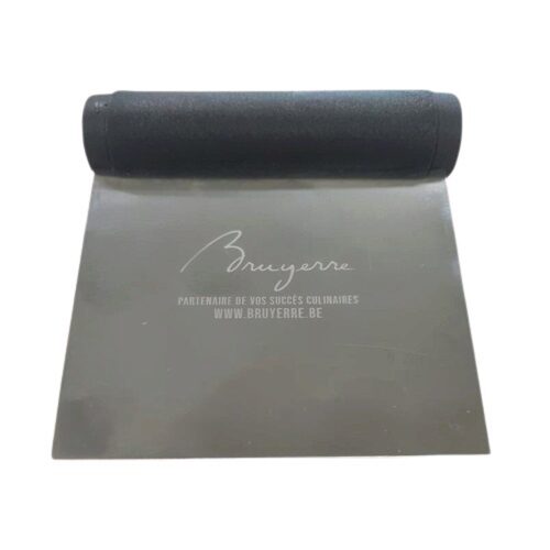 [70410514] COUPE PATE RIGIDE INOX 11X11CM MANCHE ROND NOIR "LOGO BRUYERRE"