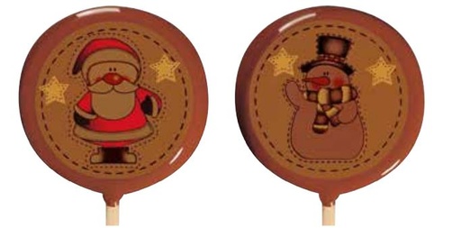 [08057398] 065277 PCB BLISTERS SANTA CLAUS LOLLIPOPS PR 45 PRINTS Ø 5.4 CM AND STICKS 9PCS ***S/CD***