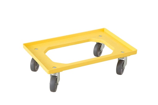 [70407998] DOLLY TROLLEY 60X40 YELLOW EURONORM RUBBER WHEELS