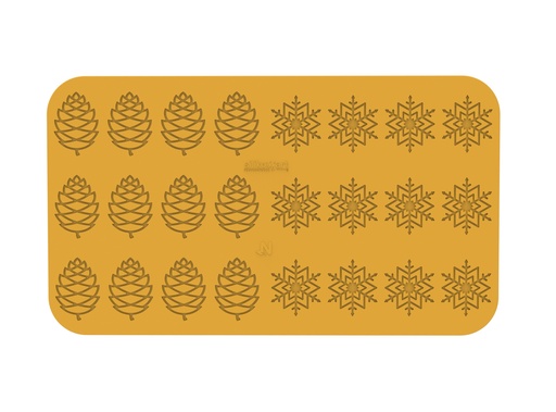 [51661564] SILIKOMART SILICONE VORM INVERNO N.12DENNENAPPEL 6,7X4,7CM SNEEUWVLOK Ø6CM
