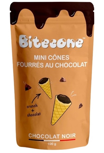 [08055551] BITECONE MINI CONE FILLED WITH 50% DARK CHOCOLATE 100GR