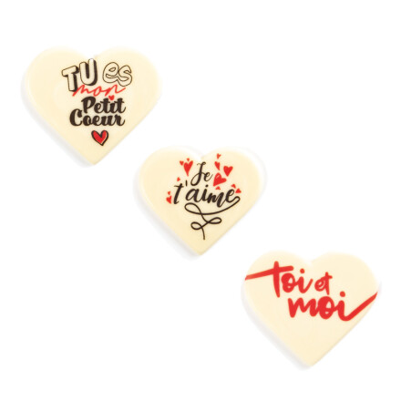 [08030674] 2068526 COEUR TEXTE VALENTIN 50X46MM 75 PCES