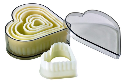 [70408733] DECOUPOIR EXOGLASS 7P COEURS CANNELES DE 1.5 A 9.5CM-CH870P