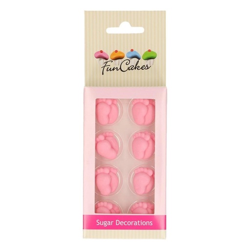[08053288] FUNCAKES DECORATION PIEDS DE BEBE FILLE EN SUCRE 16PCES