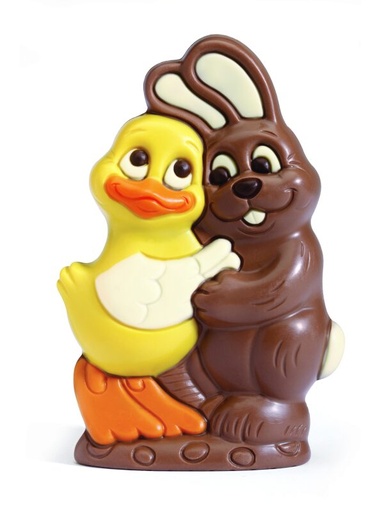 [13030437] HOLLOW COUPLE FRED & GINGER COLORED MILK 16.9 CM 4 X 185 G