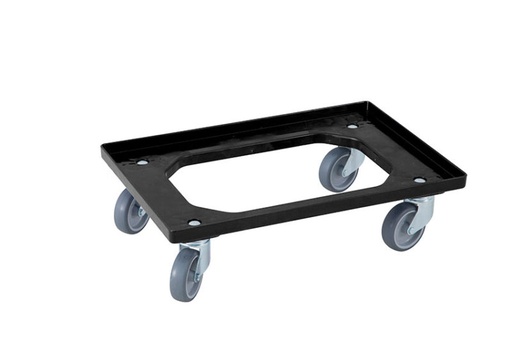 [70407999] DOLLY WAGEN 60X40 ZWARTE EURONORM RUBBEREN WIELEN