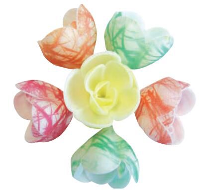 [08050228] RPI02 GEASSORTEERD KLEIN ROOS HOSTIE ARABESK 40MM 72 STUKKEN