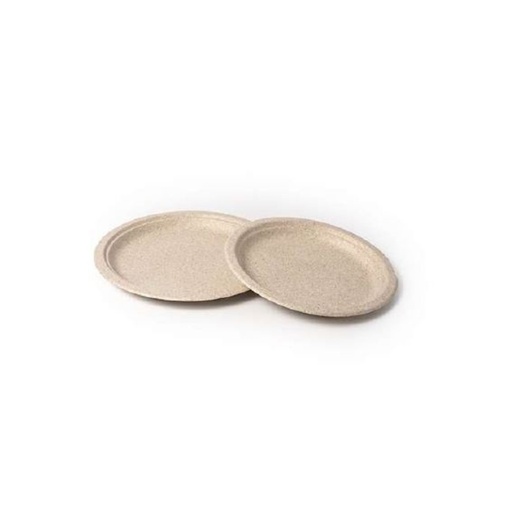 [44104313] ROUND PLATE NATURAL WHEAT PULP Ø23CM 50PCS