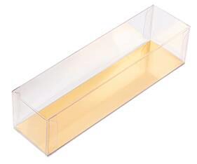 [41700111] RECTANGULAR CELLO CASE WITH GOLD CARDBOARD 270X45X45 MM FOR 10 MACARON