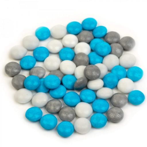 [70407571] + VANPARYS DRAGEE-MINI CONFETTIS CHOCOLAT MIX BOY 1(GRIS/BLANC/TURQUOISE) 1KG