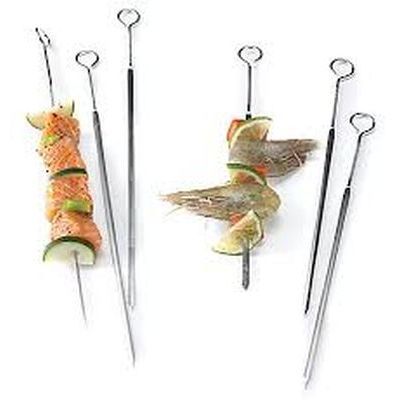 [57662416] SET OF 12 STAINLESS STEEL SKEWERS 45CM