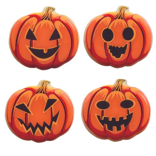 [08056176] 087041 PCB CITROUILLES CB EFFRAYANTES 4 DESIGNS 3X2,7 CM 135PCES ***S/CDE***