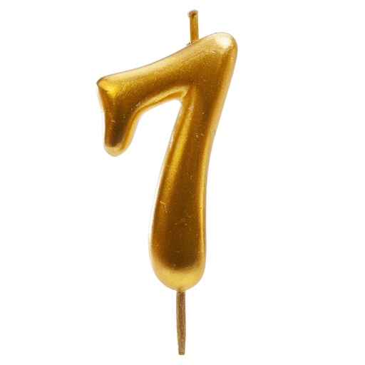 [08041597] GOLD NUMBER CANDLE NO. 7 5.5CM