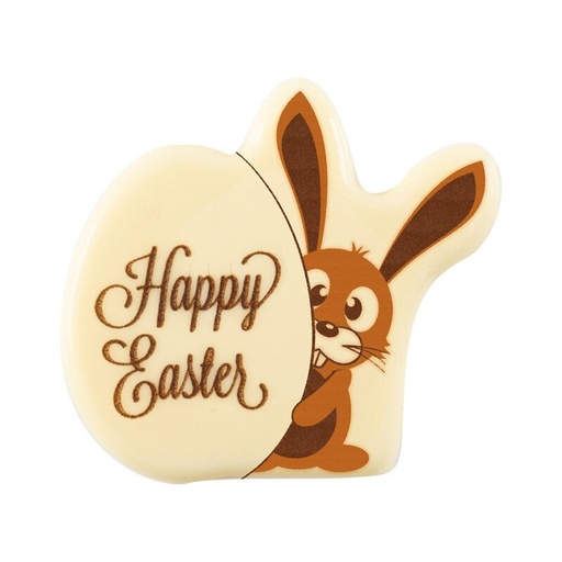 [08058351] 2069081 HAPPY EASTER BUNNY WITH EGG 4 CM 75PCS ***S/CDE***